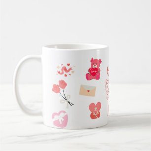 Cute Valentine's Day Doodles Pattern Mug