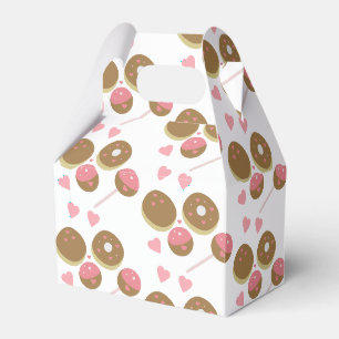 Cute Valentine's Day Doughnut and Cake Pop Pink Favor Box