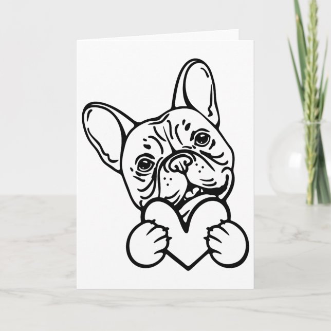 Cute Valentine's Day Frenchie French Bulldog Lover Card (Front)