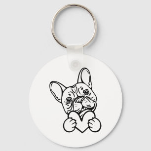 Cute Valentine's Day Frenchie French Bulldog Lover Keychain