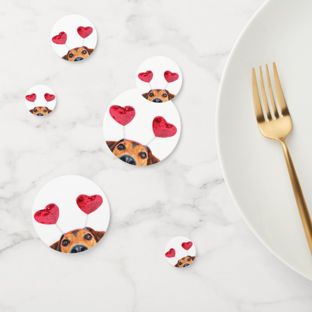 Cute Valentine's Day Funny Dog Heart Headband Confetti (Group)