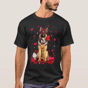 Cute Valentine's Day German Shepherd Dog Heart Cos T-Shirt