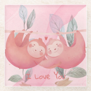 Cute Valentine's Day Glass Coaster