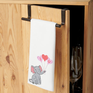 cute Valentine's Day I love you heart Kitchen Towel