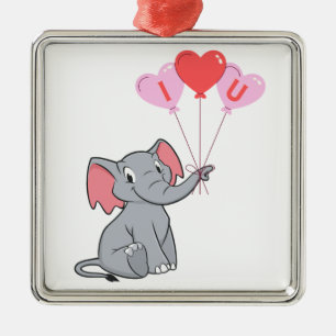 cute Valentine's Day I love you heart Metal Ornament