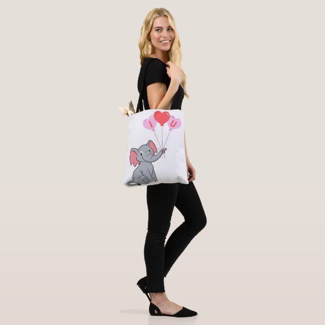 cute Valentine's Day I love you heart Tote Bag (On Model)