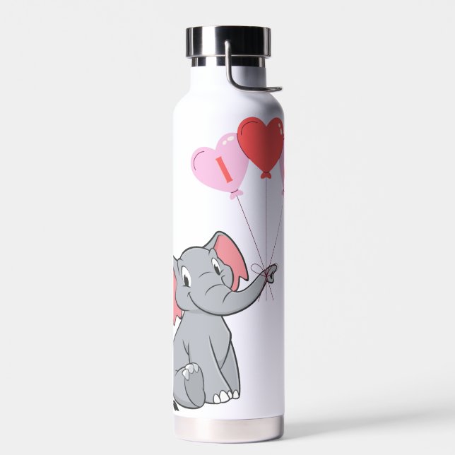 cute Valentine's Day I love you heart Water Bottle (Left)