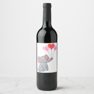 cute Valentine's Day I love you heart Wine Label