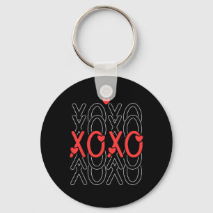 Cute Valentines Day Love Stacked Xoxo Valentine Keychain
