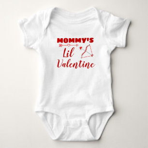 cute valentine's day mommy's little valentine baby bodysuit