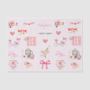 Cute Valentine's Day Pastel Colours Collage Pink Tissue Paper
