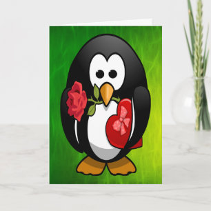 Cute Valentine's Day Penguin Funny Cartoon Holiday Card