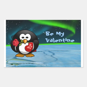 Cute Valentine's Day Penguin Funny Cartoon Sticker
