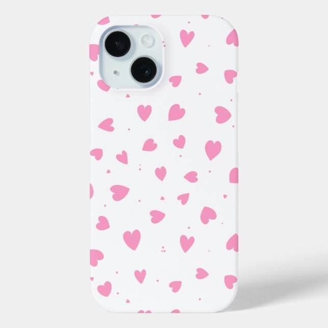 Cute Valentines Day Pink Hearts iPhone / iPad case (Back)