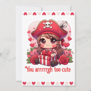 Cute Valentine's day pirate Holiday Card
