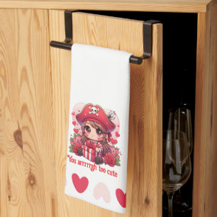 Cute Valentine's day pirate Kitchen Towel