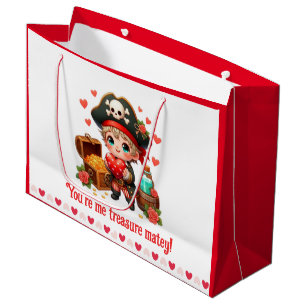 Cute Valentine's day pirate Large Gift Bag