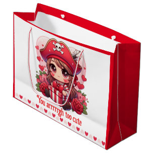 Cute Valentine's day pirate Large Gift Bag