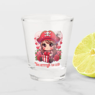 Cute Valentine's day pirate Shot Glass