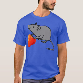 Cute Valentines Day Rat with Red Heart Tote T-Shirt