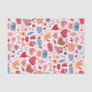 Cute Valentine's Day Romantic Love Pattern Tissue Paper
