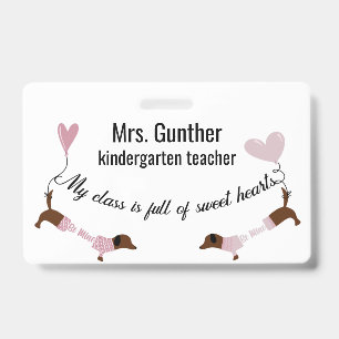 Cute Valentines Day School Teacher  Badge