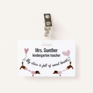 Cute Valentines Day School Teacher  Badge