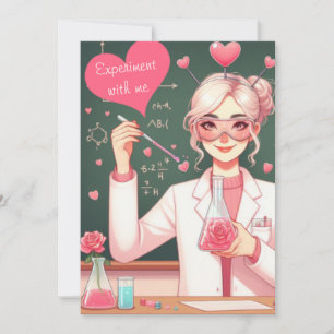 Cute Valentine's day scientist Holiday Card