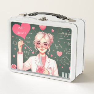 Cute Valentine's day scientist Metal Lunch Box