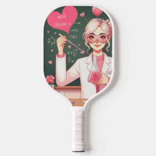 Cute Valentine's day scientist Pickleball Paddle