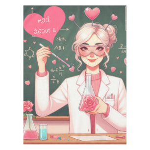 Cute Valentine's day scientist Tablecloth