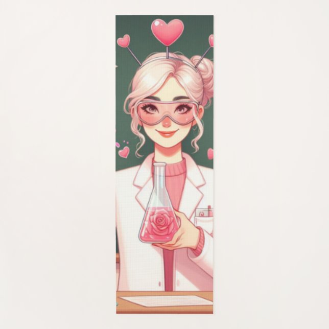 Cute Valentine's day scientist Yoga Mat (Front)