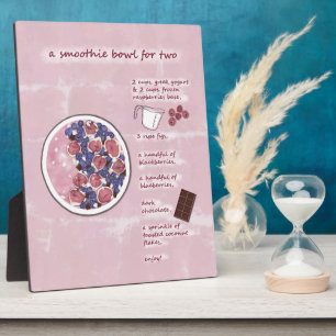 Cute Valentine's Day Smoothie For Two Recipe Art Plaque