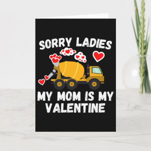 Cute Valentine's Day Son Funny Cement Mixer Kids B Card