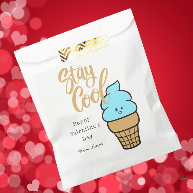 Cute Valentines Day "Stay Cool" Ice Cream  Favour Bag (Creator Uploaded)