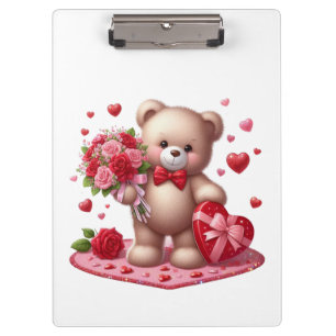 Cute Valentine's Day Teddy Bear Clipboard