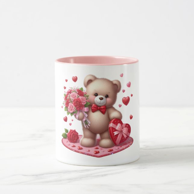 Cute Valentine's Day Teddy Bear Mug (Center)