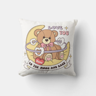 Cute Valentine's Day Teddy Bear Throw Pillow