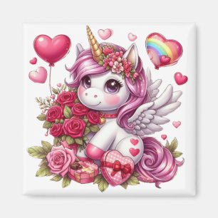 Cute Valentine's day unicorn Magnet