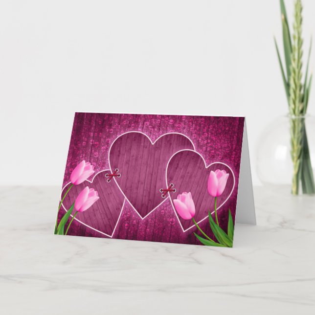 Cute Valentine's Day With Pink Hearts  Invitation (Front)