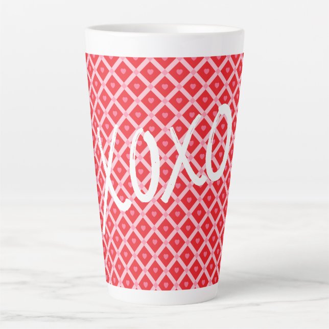 Cute Valentine's Day XOXO Latte Mug (Front)