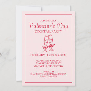 Cute Valentine's Day XOXO Pink Red  Holiday Card