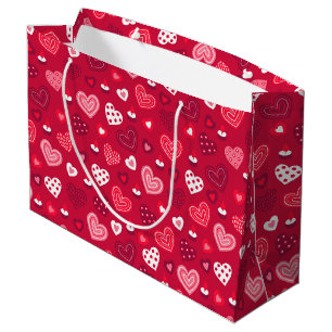 Cute Valentines hearts pattern Large Gift Bag