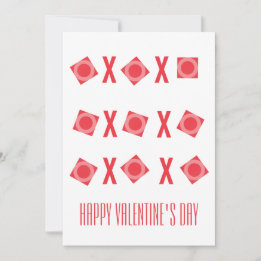 Cute Valentines Hugs & Kisses XOs Holiday Card