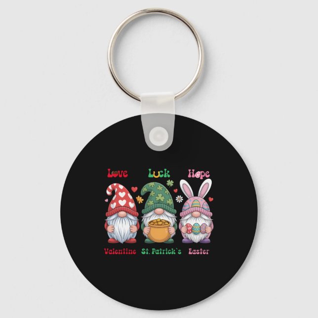 Cute Valentines St Patrick Easter Holidays Garden  Keychain (Front)