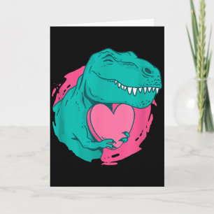 Cute Valentines T-rex Heart Dinosaur Lover Gift Re Card