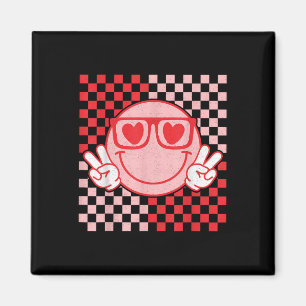 Cute Valentines Vibes Groovy Valentine Day Men Wom Magnet