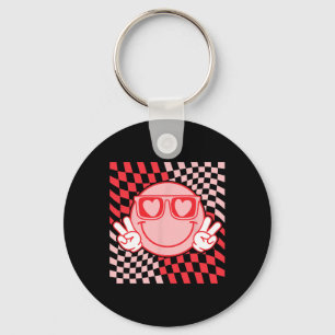 Cute Valentines Vibes Smile Face Valentine Day Men Keychain