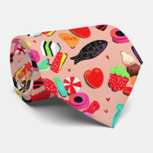 Cute valentines you're so sweet pink candy & heart tie