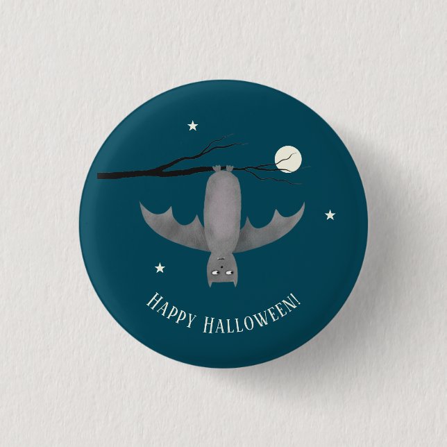 Cute Vampire Bat Halloween 1 Inch Round Button (Front)